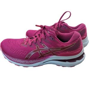 EUC Asics Gel-Kayano 28 Fuchsia Red/Pink Glo Running Shoes Women Size 7
